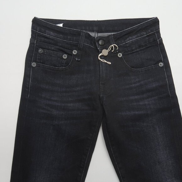 R13 Boy Straight Long Jeans in Dark Moon 24 - Picture 6 of 13